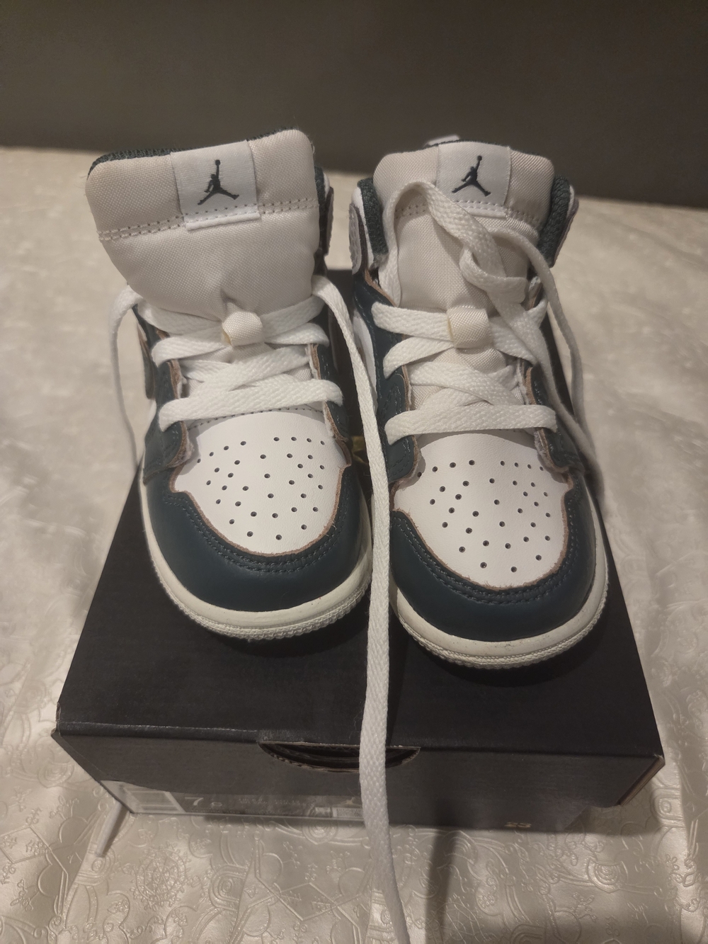 Jordan Kids High-Top Sneakers - White & Teal
